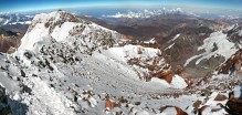 Aconcagua Summit view of Canaleta chute