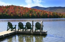 Adirondack Chairs on Heart Lake, autumn