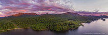 Ampersand Mt sunset light from over Ampersand Bay, Middle Saranac Lake
