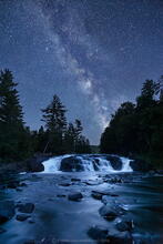 Buttermilk Falls on Raquette River under the Milky Way