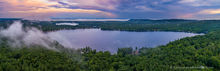 West Caroga Lake after summer rain, drone panorama