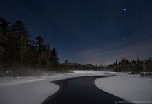 Deer River Flow and Debar Mt moonlit night