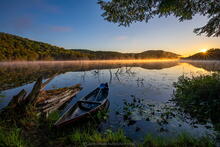 Essex Chain of Lakes Hornbeck canoe at sunrise