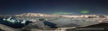 Aurora Borealis over Jokulsarlon, Icelan