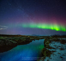 Pinvellir,Iceland,Silfra,Aurora Borealis,Thingvellir
