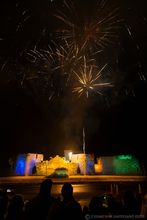 Saranac Lake winter carnaval fireworks over ice palace January 2020