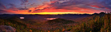 Sunrise Mt Sunset over Elk Lake and High Peaks