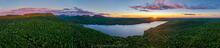 Lake Titus summer aerial panorama including Mt Immortelle