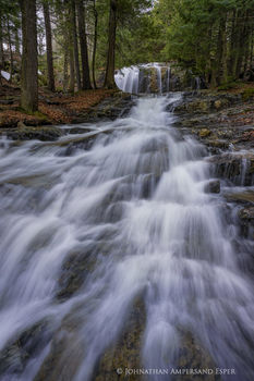 Stag Brook's upper Block Falls on Whiteface Mt in spring