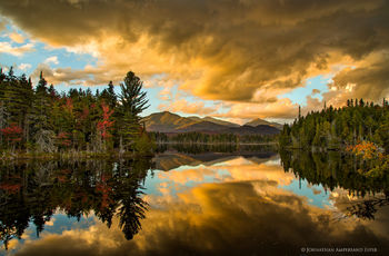 Boreas Pond stormcloud reflection in autumn
