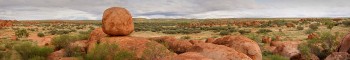 Devil's Marbles panorama, Outback