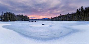 Middle Saranac Lake spring ice circular patterns