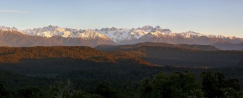 Mt. Aoraki/Cook and Tasman fr West Coast