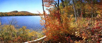 Thirteenth Lake fall forest panorama