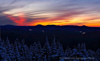 Vanderwhacker Mt Winter Treetop Sunset