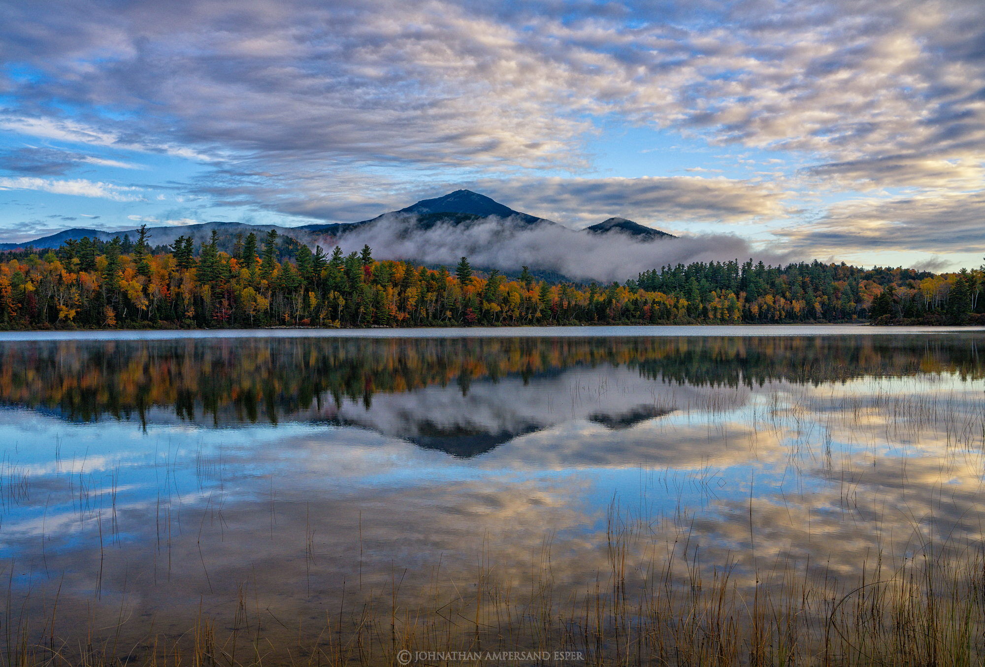 Adirondack Park, Adirondacks, Johnathan Esper, Wildernesscapes Photography,Connery Pond,lifting fog,fog,Whiteface Mt,reflection...