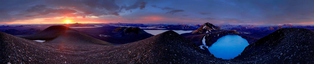 &nbsp;360&deg;&nbsp;HDR panorama over Landmannalauger region, 3am sunrise, Iceland, sumer 2011.  I went on a weekend photo shoot...