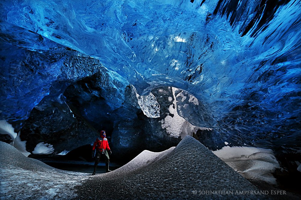 &nbsp;&quot;The Lightroom&quot; in Crystal Ice Cave with Icelandic guide Einar&nbsp;Sigur&eth;sson, 2014