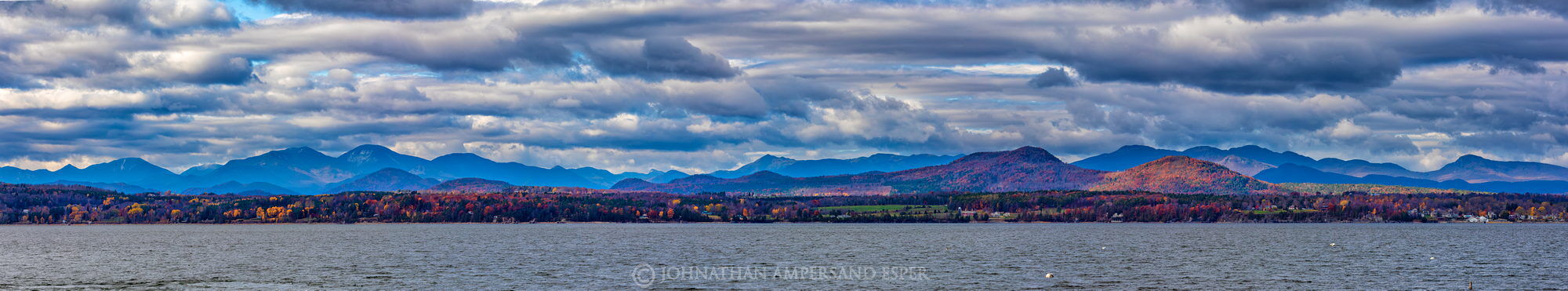 Lake Champlain,Charlotte,Adirondack shore,Adirondack shoreline,Adirondacks,Vermont,Adirondack panorama from Vermont,Champlain...