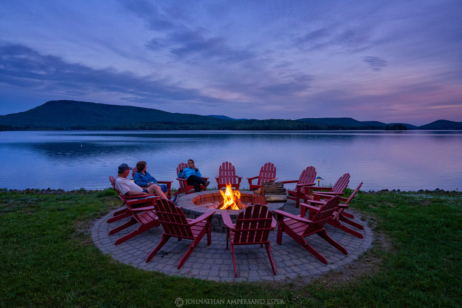 Lake Pleasant,Lake Pleasant Lodge,Lake Pleasant motel,guests,vacationers,vacation,Adirondack,campfire,Adirondack Chair,Adirondack...