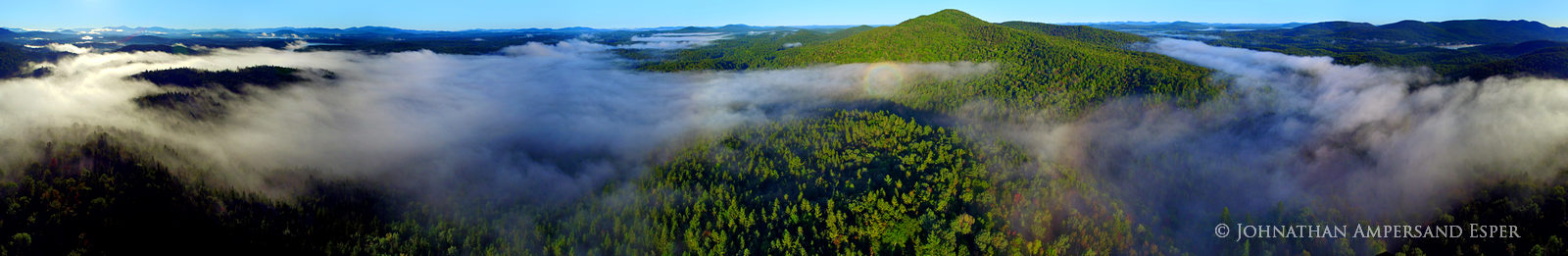 Long Pond Mt,St Regis Wilderness,fog,August,summer,morning,High Peaks