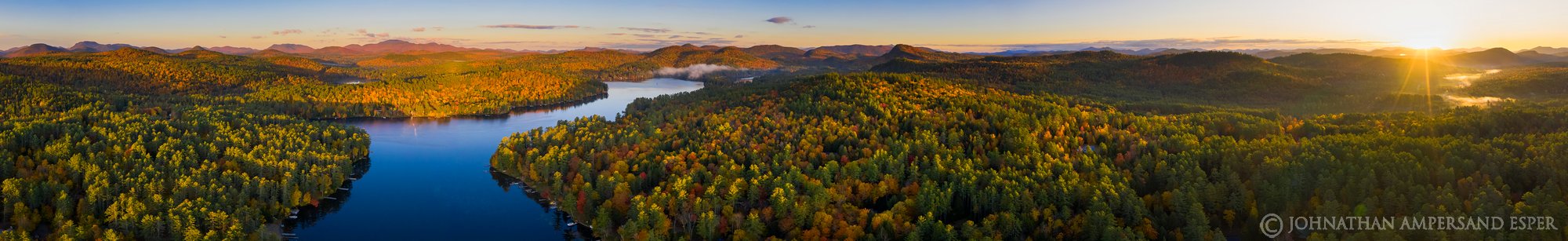 Loon Lake,drone,fall,2019,autumn,panorama,drone panorama,Gore Mt,High Peaks,