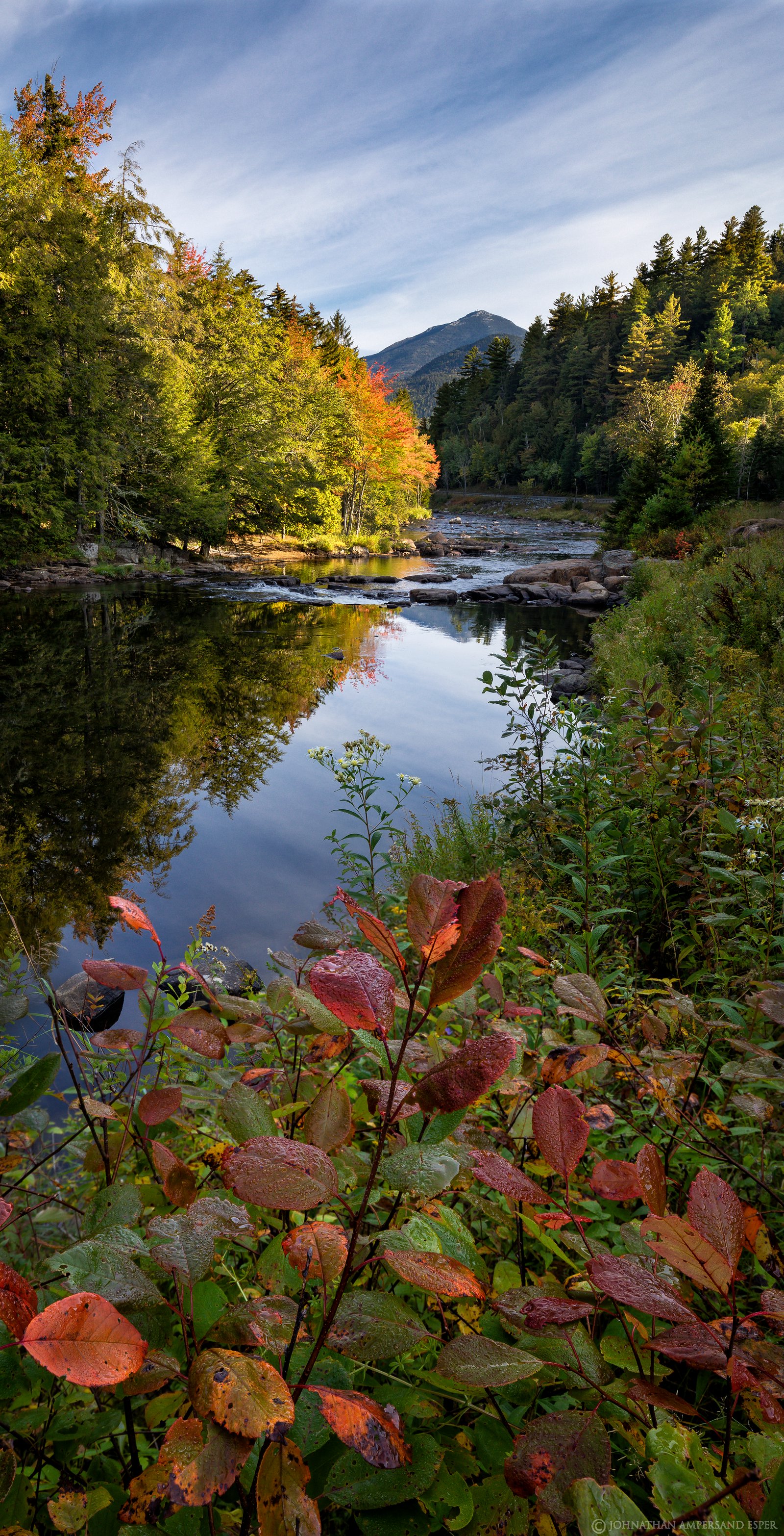 vertical panorama,Monument Falls,Ausable River,Whiteface Mt,river,Adirondack river,fall,2019,vertical,Whiteface,