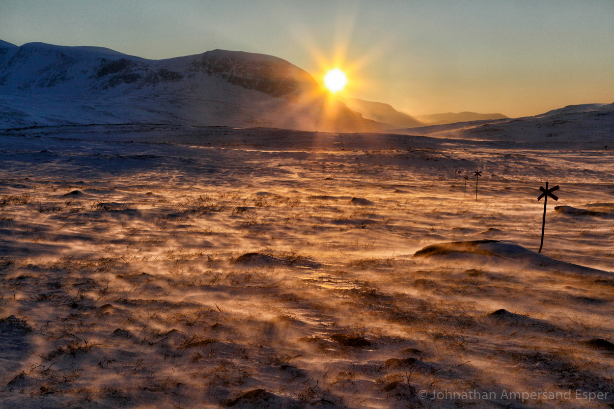 Sunrise near Abisko, Sweden. Captured during a solo cross country skiing expedition on the Kungsledden trail in northern Sweden...